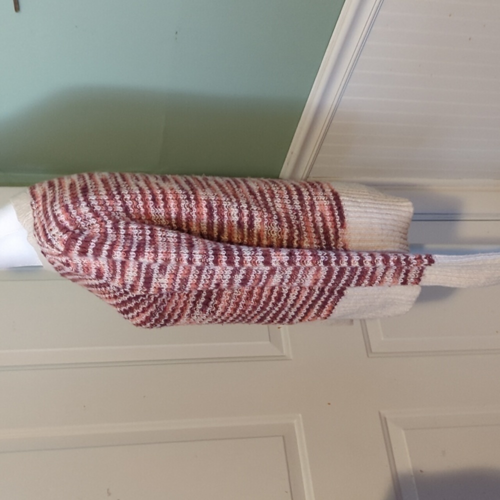 Loft Outlet Large Sweater Maroon Cream Colorful - Picture 4 of 10